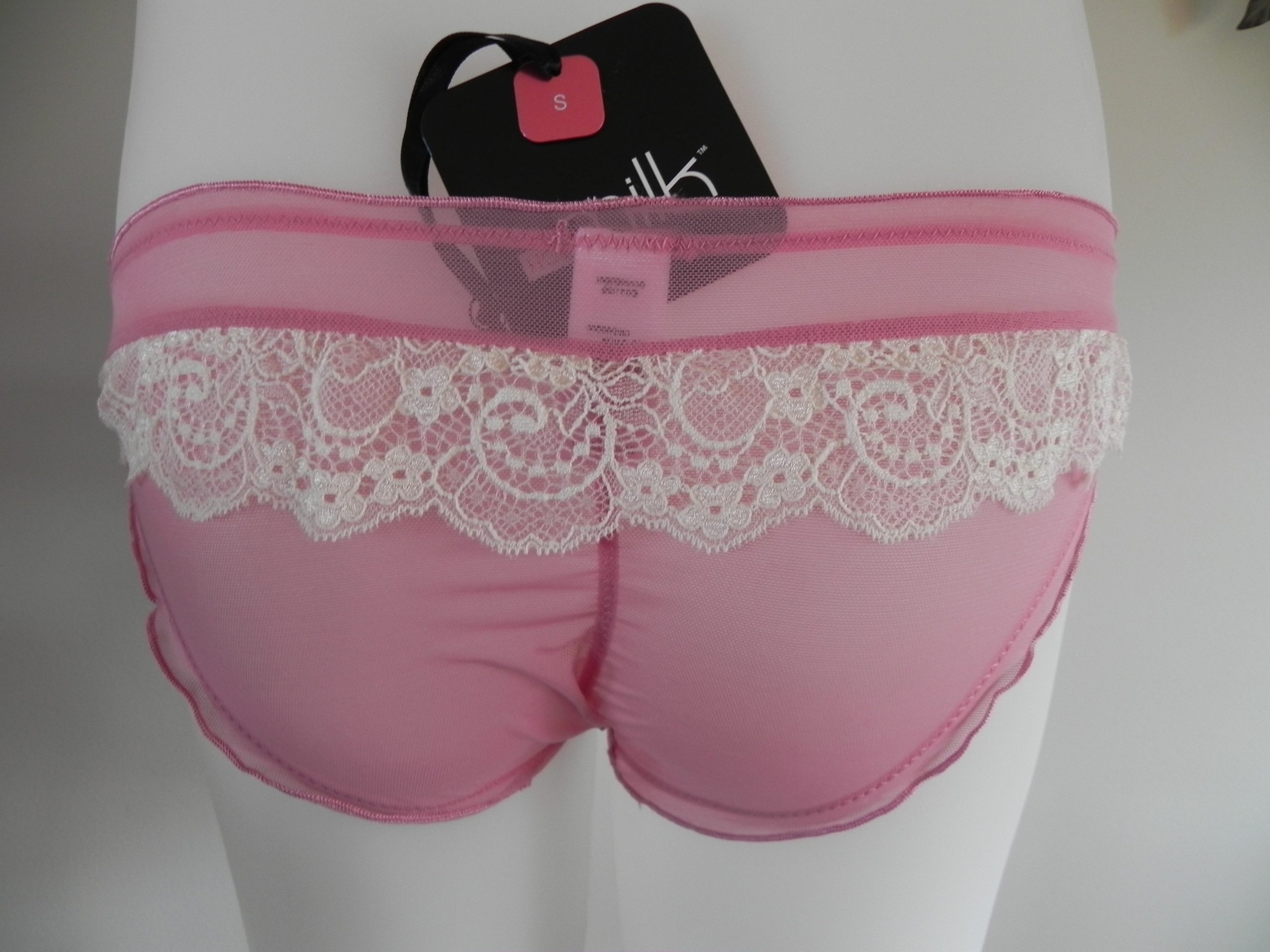 Lace Girl Short Maternity Panties-pink Stripe-xl